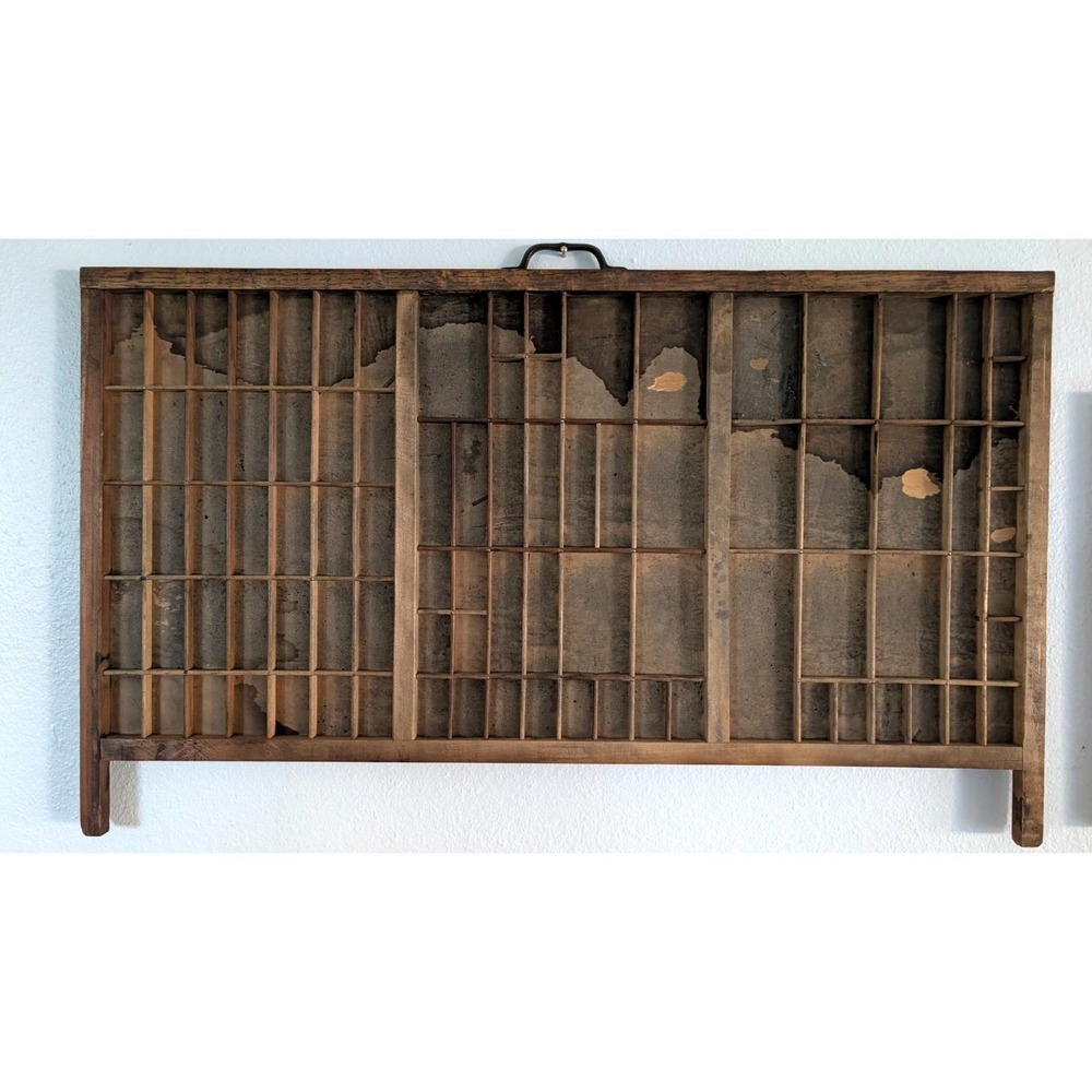 Antique Wooden Printers Drawer J5 Hamilton Letterpress Type Shadow Box 32"x 16"